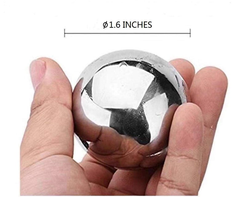 Xinli حجارة ويسكي من الفولاذ المقاوم للصدأ، صخور تبريد المشروبات، كرات ثلج من الفولاذ المقاوم للصدأ قابلة لإعادة الاستخدام مع صينية كرات الثلج الكروية. مجموعة كاملة من 7 - Image 2